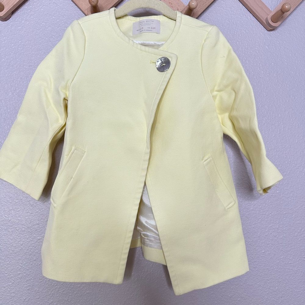 Zara Butter Yellow Cape Coat Sz 5